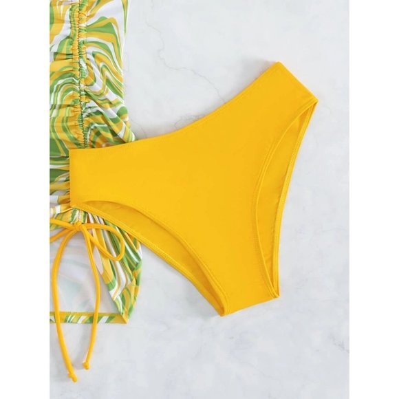 NEW Printed Drawstring Bikini Swimsuit S - Picture 3 of 3